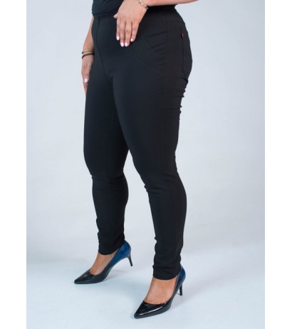 Long stretch pants with a raised waist BENGALINY 07 K10 Black