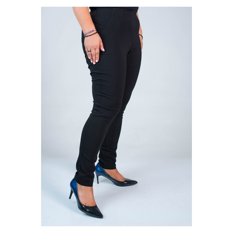 Long stretch pants with a raised waist BENGALINY 07 K10 Black