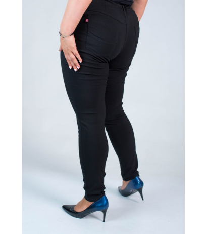 Long stretch pants with a raised waist BENGALINY 07 K10 Black