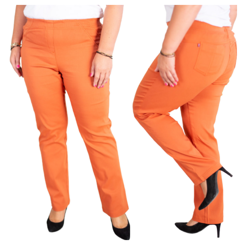 Long stretch pants with a raised waist BENGALINY 02 K35 Carrot