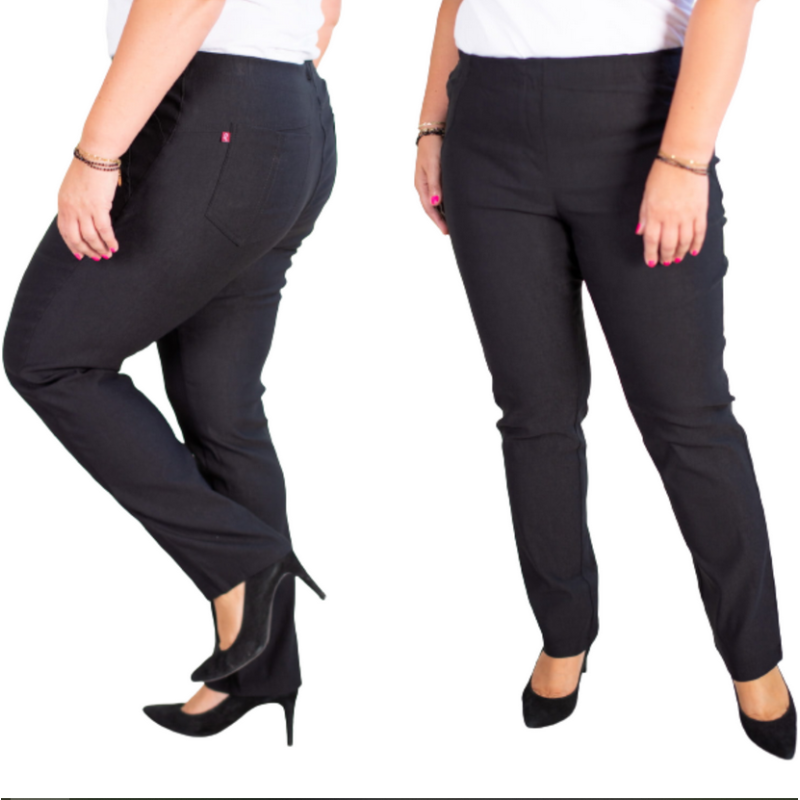 Long stretch pants with a raised waist BENGALINY 02 K10 Black