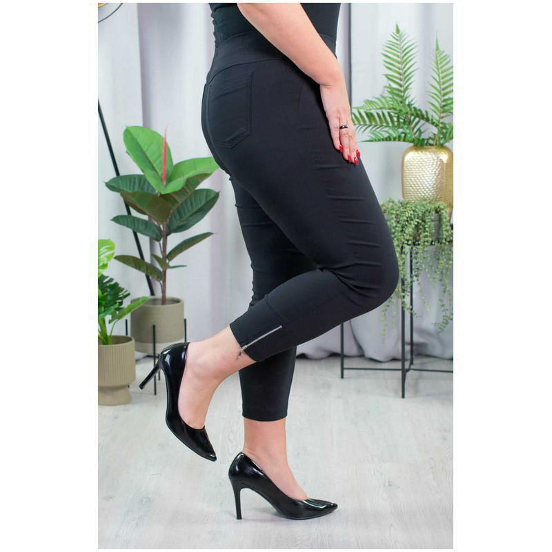 7/8 ilgio tamprūs džinsai paaukštintu liemeniu JEANGALINY 03 K10 Black