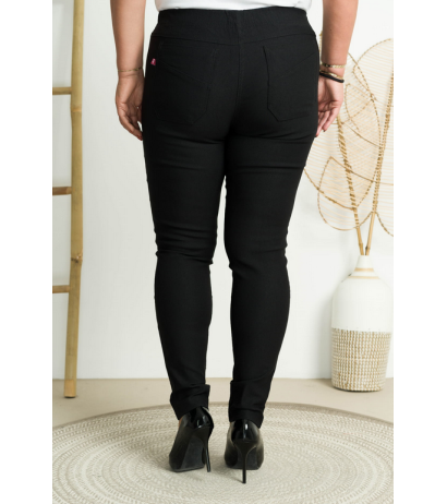 Long stretch pants with a raised waist BENGALINY 09 K10 Black