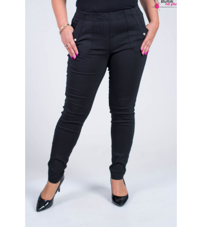 Long stretch pants with a raised waist BENGALINY 09 K10 Black
