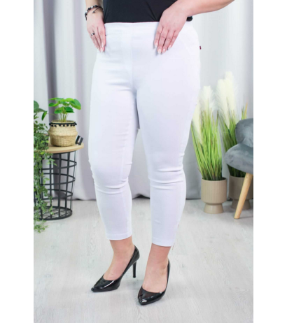 Elastic trousers with raised waist BENGALINY 04 K01 White