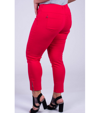 Elastic trousers with raised waist BENGALINY 04 Red
