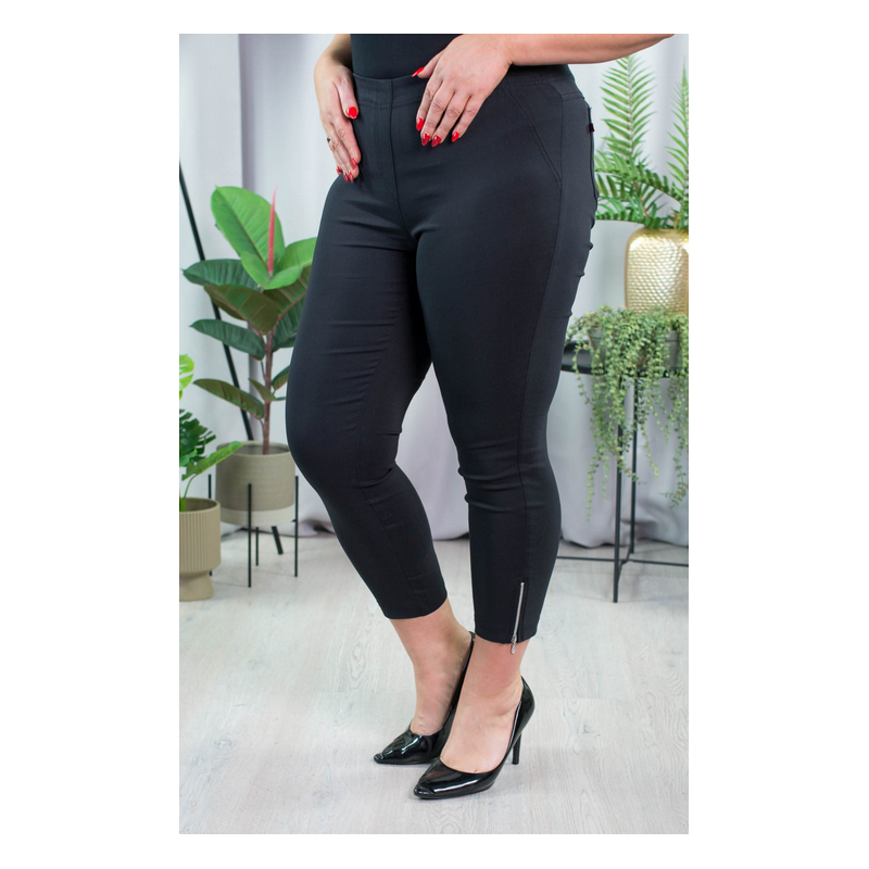 Elastic trousers with raised waist BENGALINY 04 K10 Black