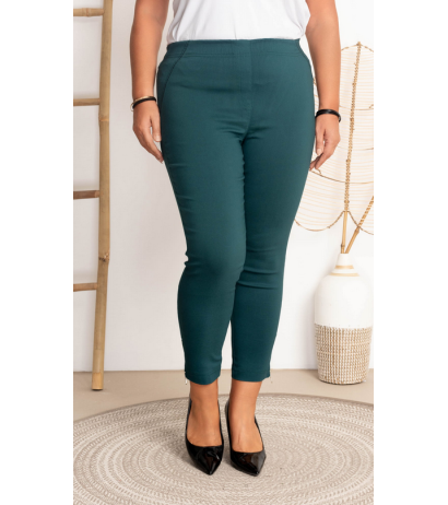 Elastic trousers with raised waist BENGALINY 04 K22 Malachit