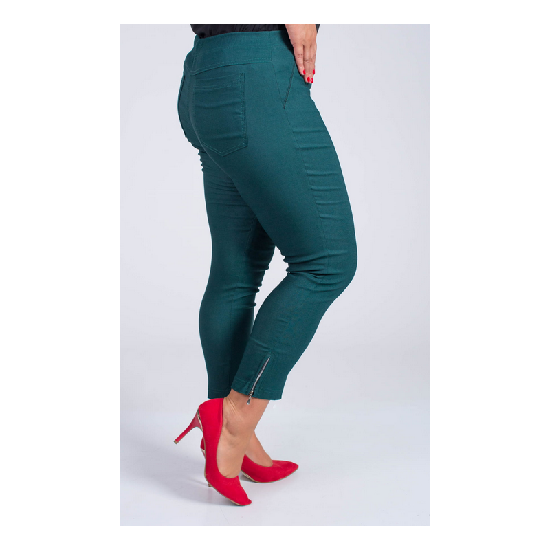 Elastic trousers with raised waist BENGALINY 04 K22 Malachit