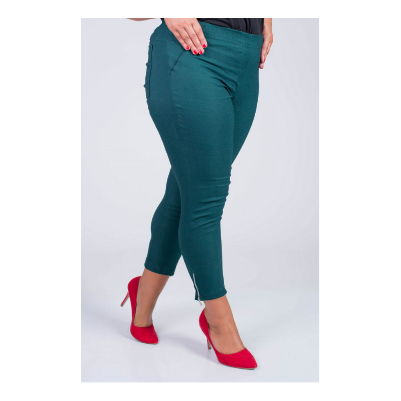 Elastic trousers with raised waist BENGALINY 04 K22 Malachit