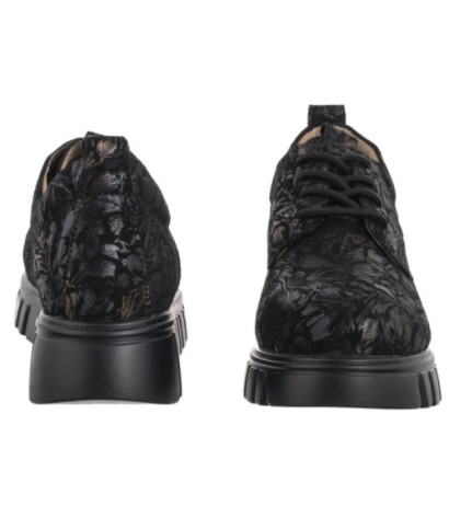 Filippo Czarne Kwiaty DP6846/25 BK FL (FO177-a) shoes