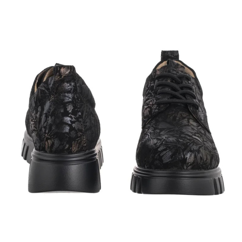 Filippo Czarne Kwiaty DP6846/25 BK FL (FO177-a) shoes