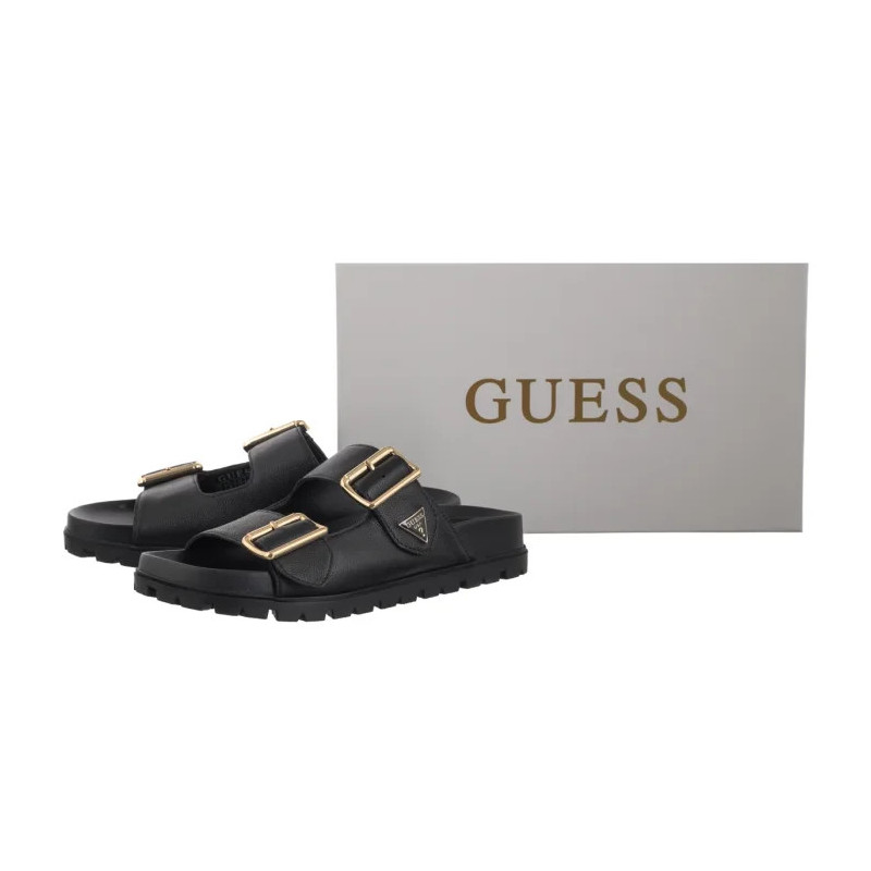 Guess Fasten FLTST LEA03 Black (GU745-a) Moteriški batai/šlepetės