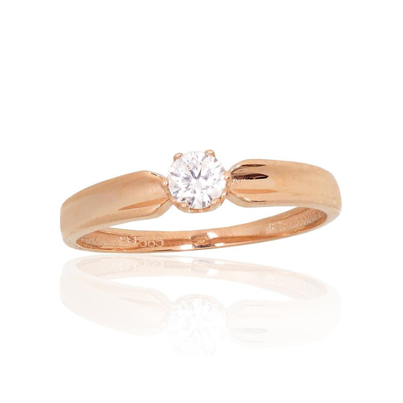 Gold ring 1100721(Au-R)_CZ, Red Gold 585°, Zirkons