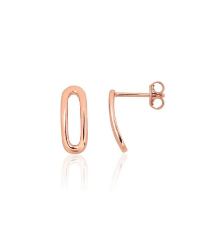 Sidabriniai auskarai –pusetai 2204154(PAu-R), Sidabras 925°, raudonas auksas (padengti)