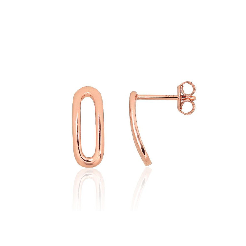 Hõbedast naelkõrvarõngad 2204154(PAu-R), Hõbe 925°, punane kuld (kate)