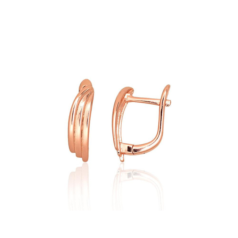 'Inglise' sulguriga hõbekõrverõngad 2204168(PAu-R), Hõbe 925°, punane kuld (kate)