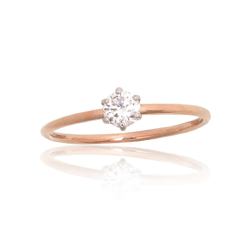 Zelta gredzens 1101180(Au-R+PRh-W)_CZ, Sarkanais Zelts 585°, rodijs (pārklājums) , Cirkoni