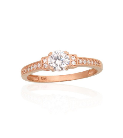 Gold ring 1101184(Au-R)_CZ, Red Gold 585°, Zirkons