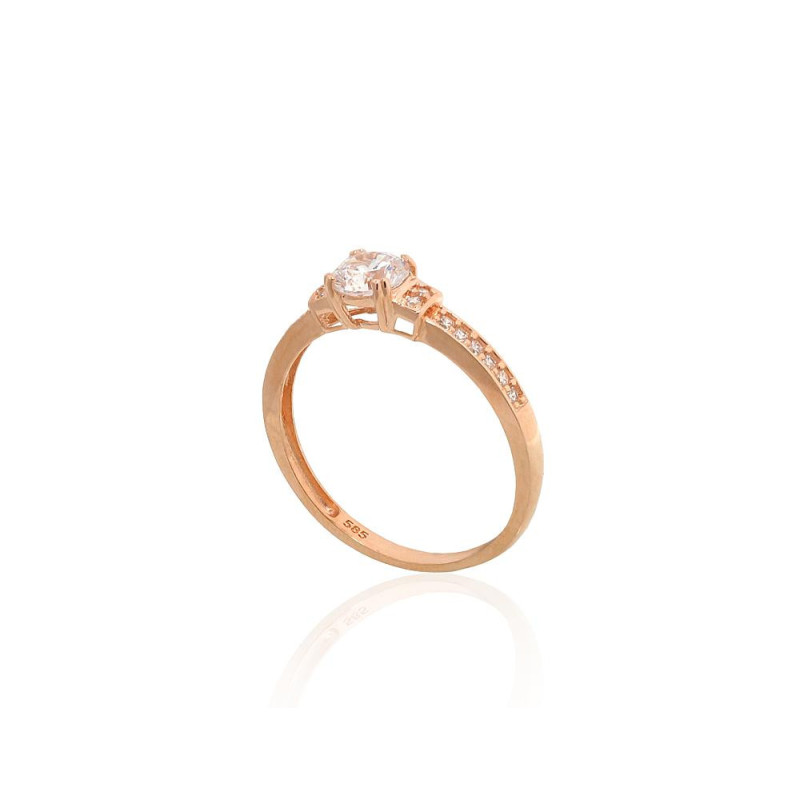 Gold ring 1101184(Au-R)_CZ, Red Gold 585°, Zirkons