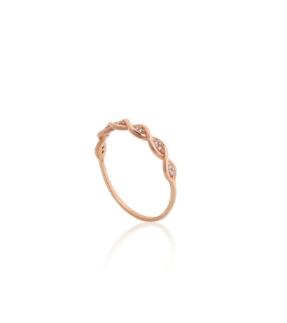 Zelta gredzens 1101185(Au-R)_CZ, Sarkanais Zelts 585°, Cirkoni