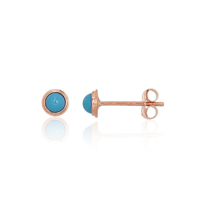 Gold classic studs earrings 1201688(Au-R)_TR, Red Gold 585°, Turquoise