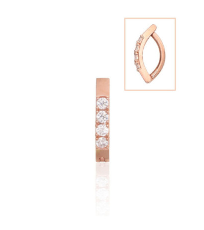 Zelta pīrsings - nabai 1930089(Au-R)_CZ, Sarkanais Zelts 585°, Cirkoni