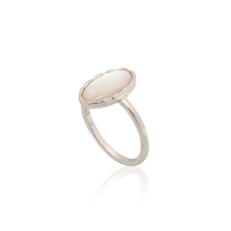 Silver ring 2101939(PRh-Gr)_PL, Silver 925°, Rhodium (Plating), Mother-of-pearl