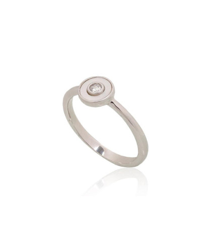 Silver ring 2101941(PRh-Gr)_CZ+PL, Silver 925°, Rhodium (Plating), Zirkons , Mother-of-pearl