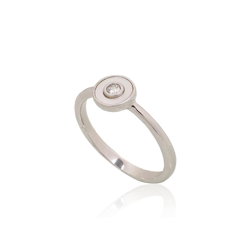 Silver ring 2101941(PRh-Gr)_CZ+PL, Silver 925°, Rhodium (Plating), Zirkons , Mother-of-pearl