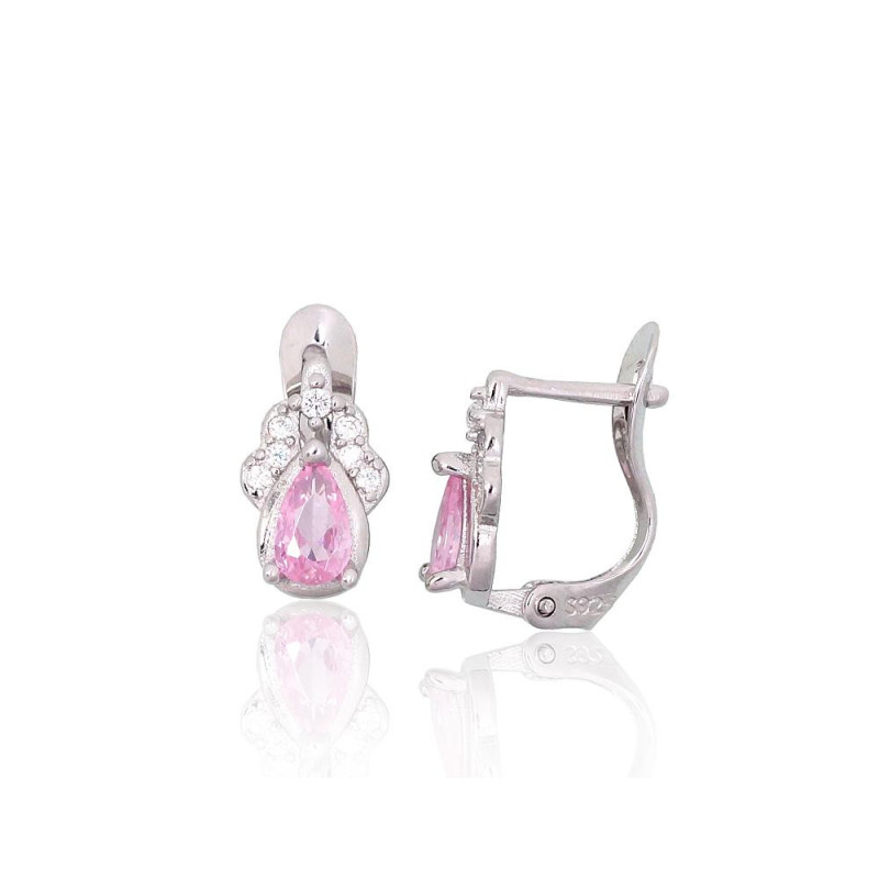 'Inglise' sulguriga hõbekõrverõngad 2201791(PRh-Gr)_CZ+CZ-PI, Hõbe 925°, roodium (kate), Tsirkonid