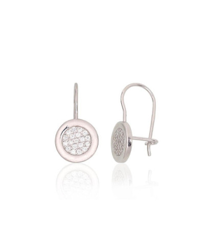 Sudraba auskari ar āķīšiem 2204132(PRh-Gr)_CZ, Sudrabs 925°, rodijs (pārklājums), Cirkoni