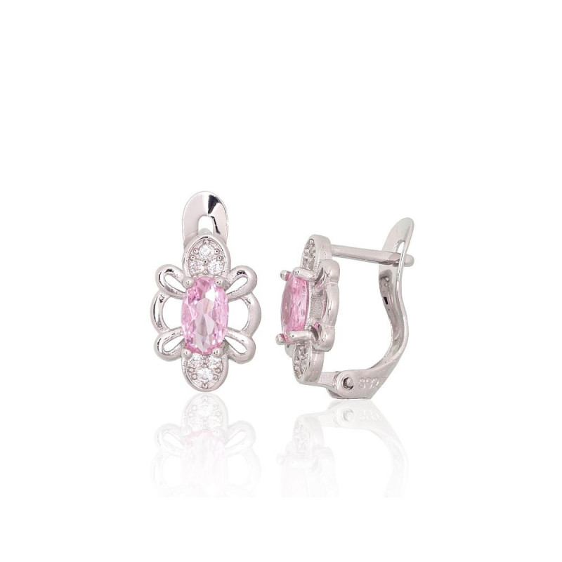 'Inglise' sulguriga hõbekõrverõngad 2201788(PRh-Gr)_CZ+CZ-PI, Hõbe 925°, roodium (kate), Tsirkonid