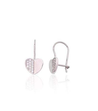 Silver hook earrings 2204133(PRh-Gr)_CZ, Silver 925°, Rhodium (Plating), Zirkons