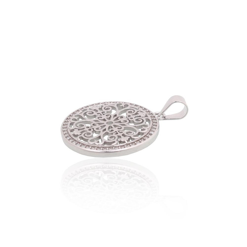 Silver pendant 2301994(PRh-Gr)_CZ, Silver 925°, Rhodium (Plating), Zirkons