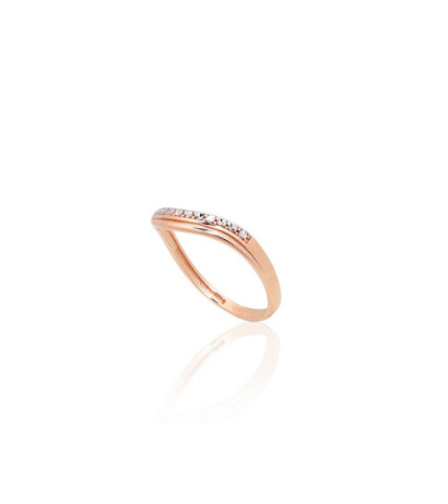 Gold ring 1101166(Au-R+PRh-W), Red Gold 585°, Rhodium (Plating)