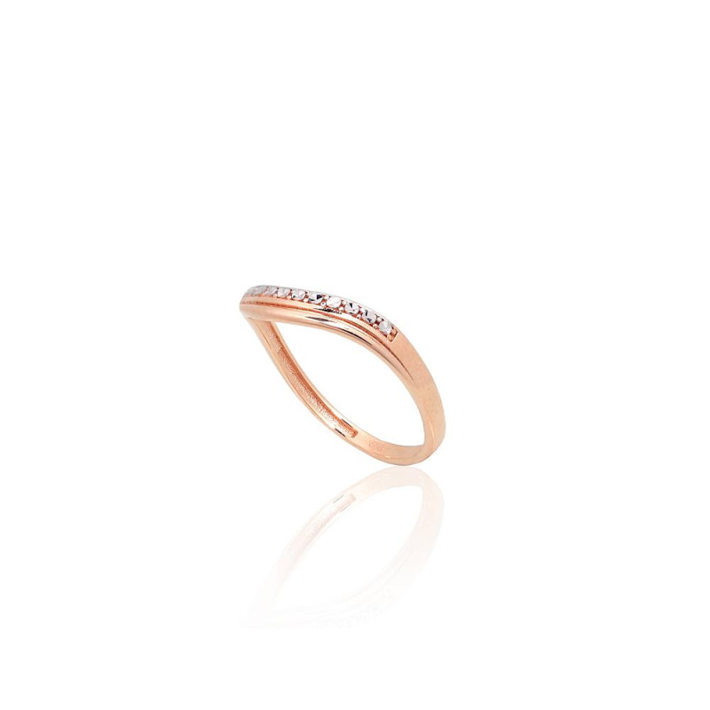Gold ring 1101166(Au-R+PRh-W), Red Gold 585°, Rhodium (Plating)