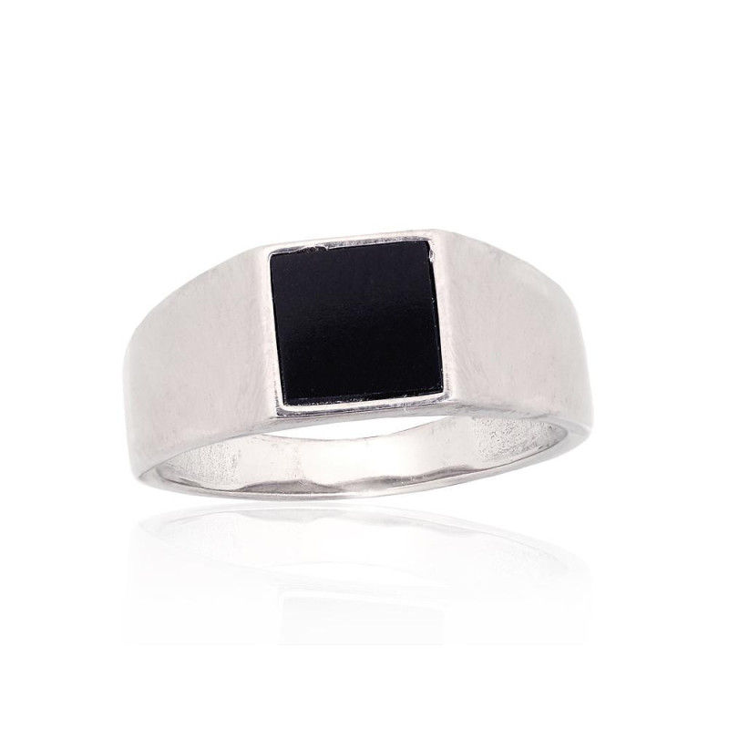 Silver ring 2101927(PRh-Gr)_ON, Silver 925°, Rhodium (Plating), Onix