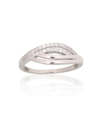 Silver ring 2101934(PRh-Gr)_CZ, Silver 925°, Rhodium (Plating), Zirkons