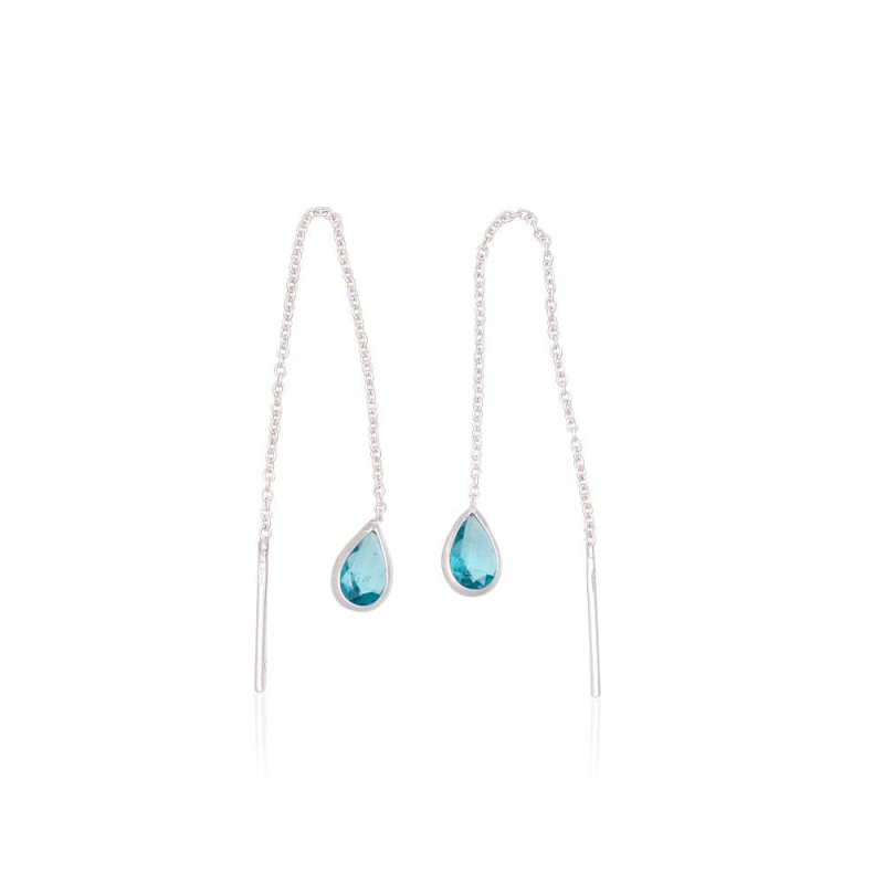 Sidabriniai auskarai 2200266_CZ-AQ, Sidabras 925°, Cirkonai