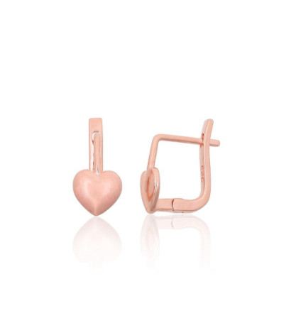 Sidabriniai auskarai ant cilindrinės spynos 2204083(PAu-R), Sidabras 925°, raudonas auksas (padengti)