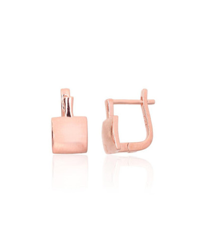 Silver earrings with 'english' lock 2204084(PAu-R), Silver 925°, red gold (Plating)