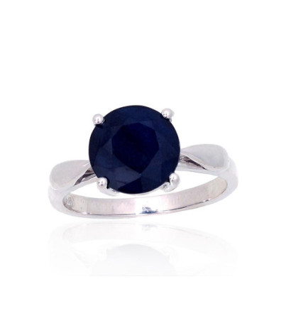 Silver ring 2101901(PRh-Gr)_SA, Silver 925°, Rhodium (Plating), Sapphire