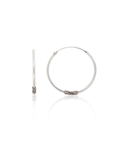 Silver earrings-rings 2204008(POx-Bk), Silver 925°, oxide (Plating)