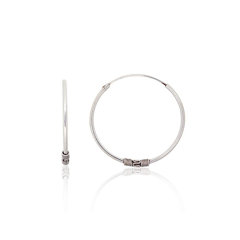 Sudraba auskari-riņķīši 2204008(POx-Bk), Sudrabs 925°, oksids (pārklājums)