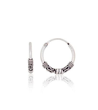 Sudraba auskari-riņķīši 2204010(POx-Bk), Sudrabs 925°, oksids (pārklājums)