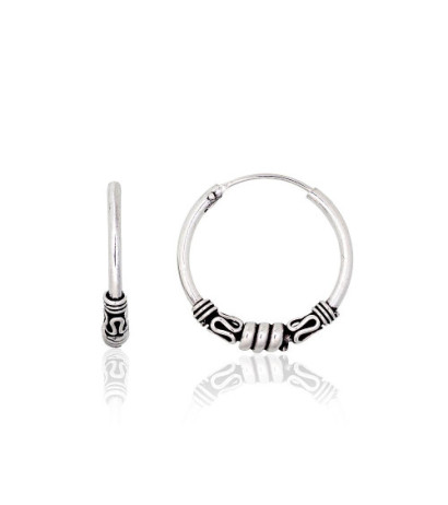 Silver earrings-rings 2204012(POx-Bk), Silver 925°, oxide (Plating)