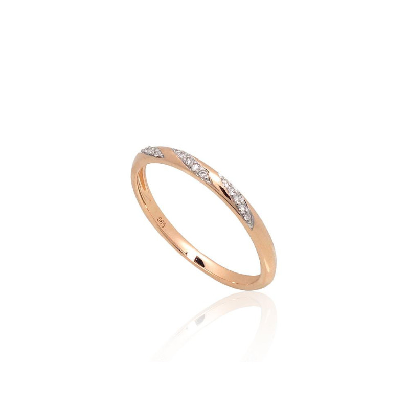 Zelta gredzens 1101173(Au-R+PRh-W)_DI, Sarkanais Zelts 585°, rodijs (pārklājums) , Briljanti