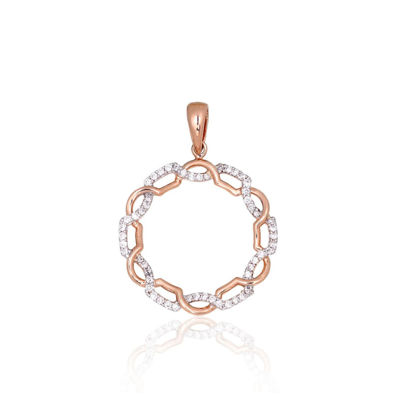 Kuldripats 1301073(Au-R+PRh-W)_DI, Punane Kuld 585°, roodium (kate) , Briljant