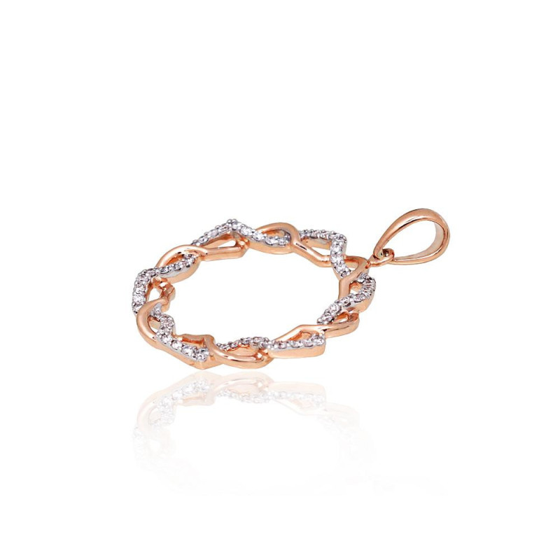 Zelta kulons 1301073(Au-R+PRh-W)_DI, Sarkanais Zelts 585°, rodijs (pārklājums) , Briljanti